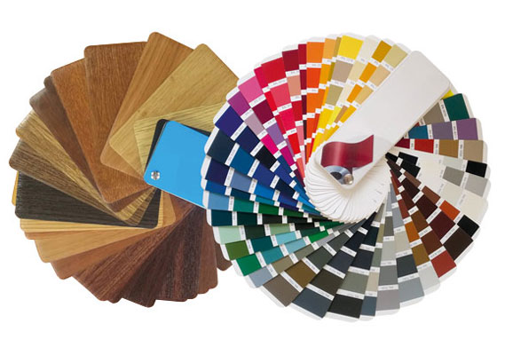 Nuancier de couleur et matière pour le plaxage de profils métallique