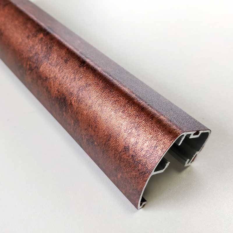 Plaxage film PVC coloris Rouille / corten sur Profil montant aluminium extrudé