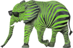 elephant-zebre-vert-plaxage